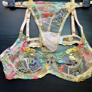 Floral Embroidered Lingerie Set
